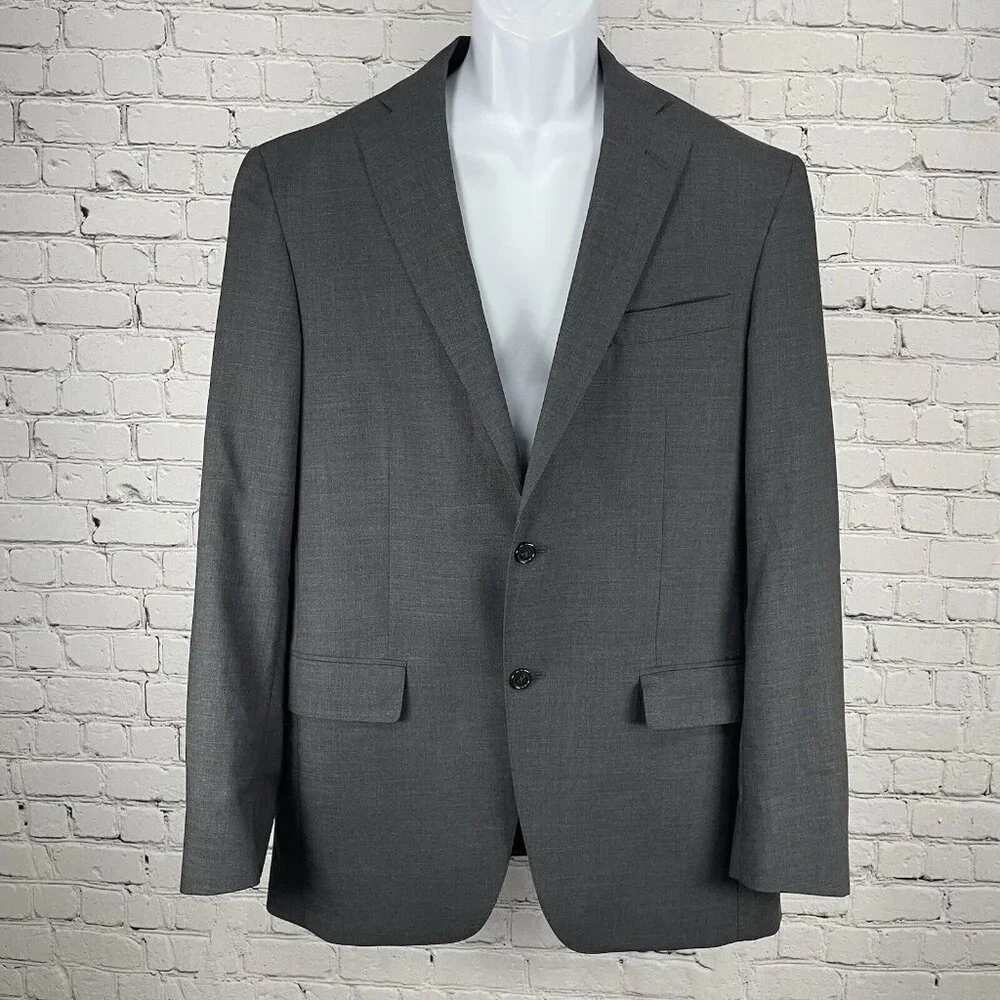 Hart Schaffner Marx Grey Smart Suit 2 Button Blazer Sports Coat Size 40L